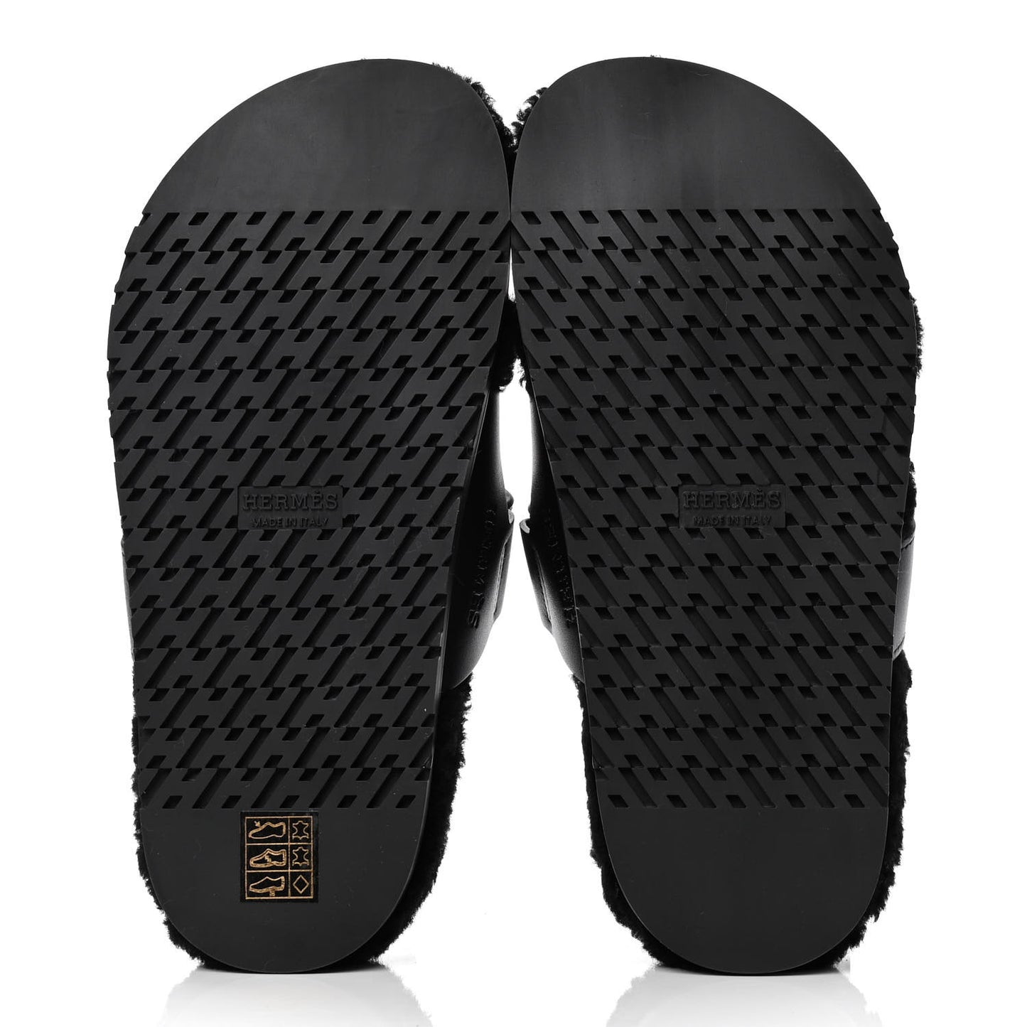 Calfskin Woolskin Womens Chypre Sandals 36 Black