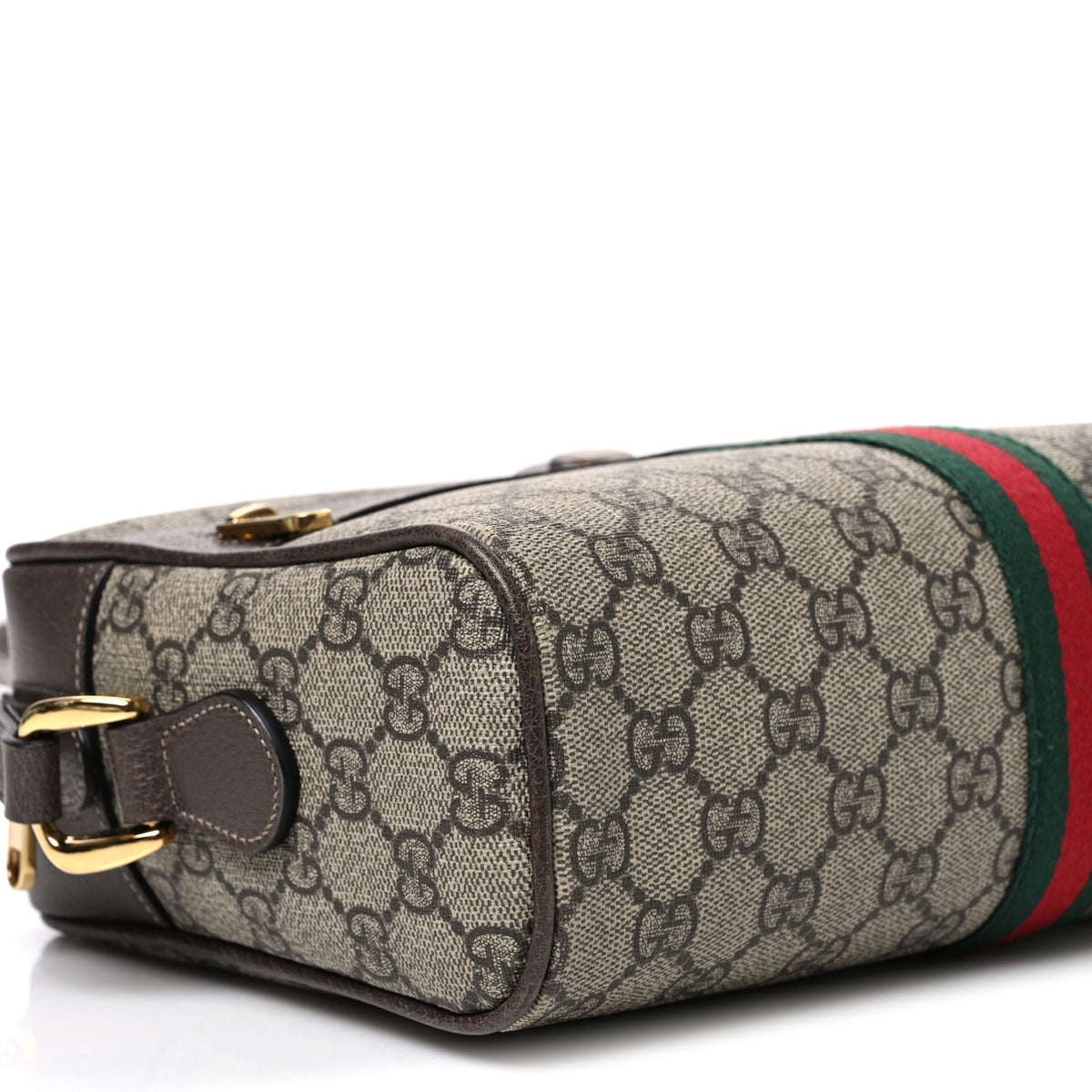 Gucci GG Supreme Monogram Web Small Ophidia Shoulder Bag Brown 9 of 11