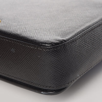 Prada Saffiano Bi-Color Crossbody Bag Inchiostro Black 14 of 15