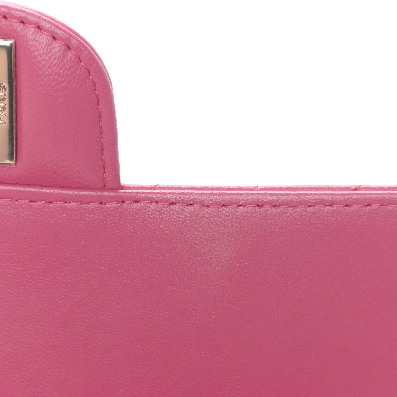 Chanel Lambskin Chevron Quilted Mini Rectangular Flap Dark Pink 8 of 12