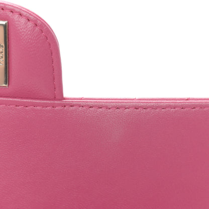 Chanel Lambskin Chevron Quilted Mini Rectangular Flap Dark Pink 8 of 12