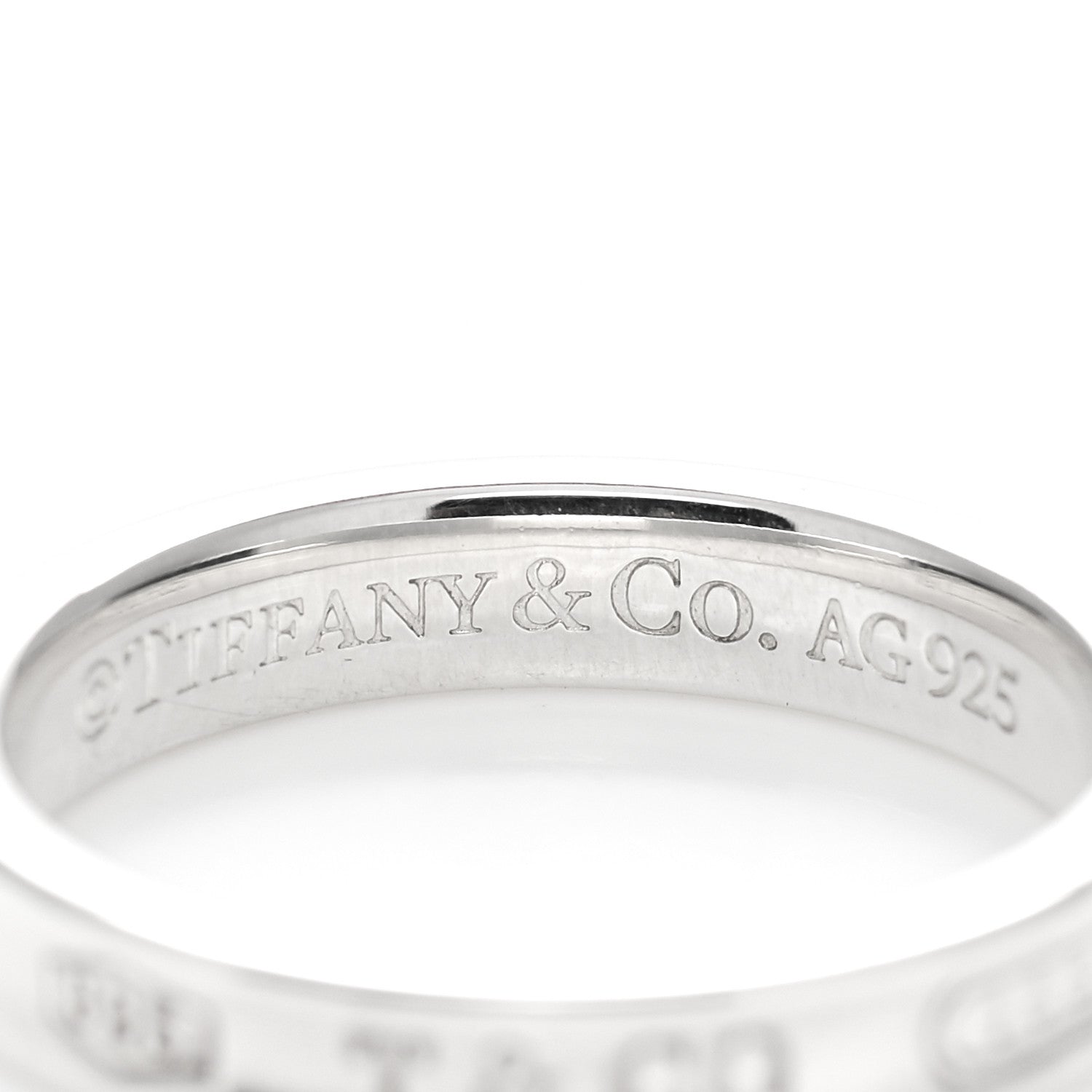 Tiffany Sterling Silver Narrow 1837 Band Ring 57 8 4 of 4