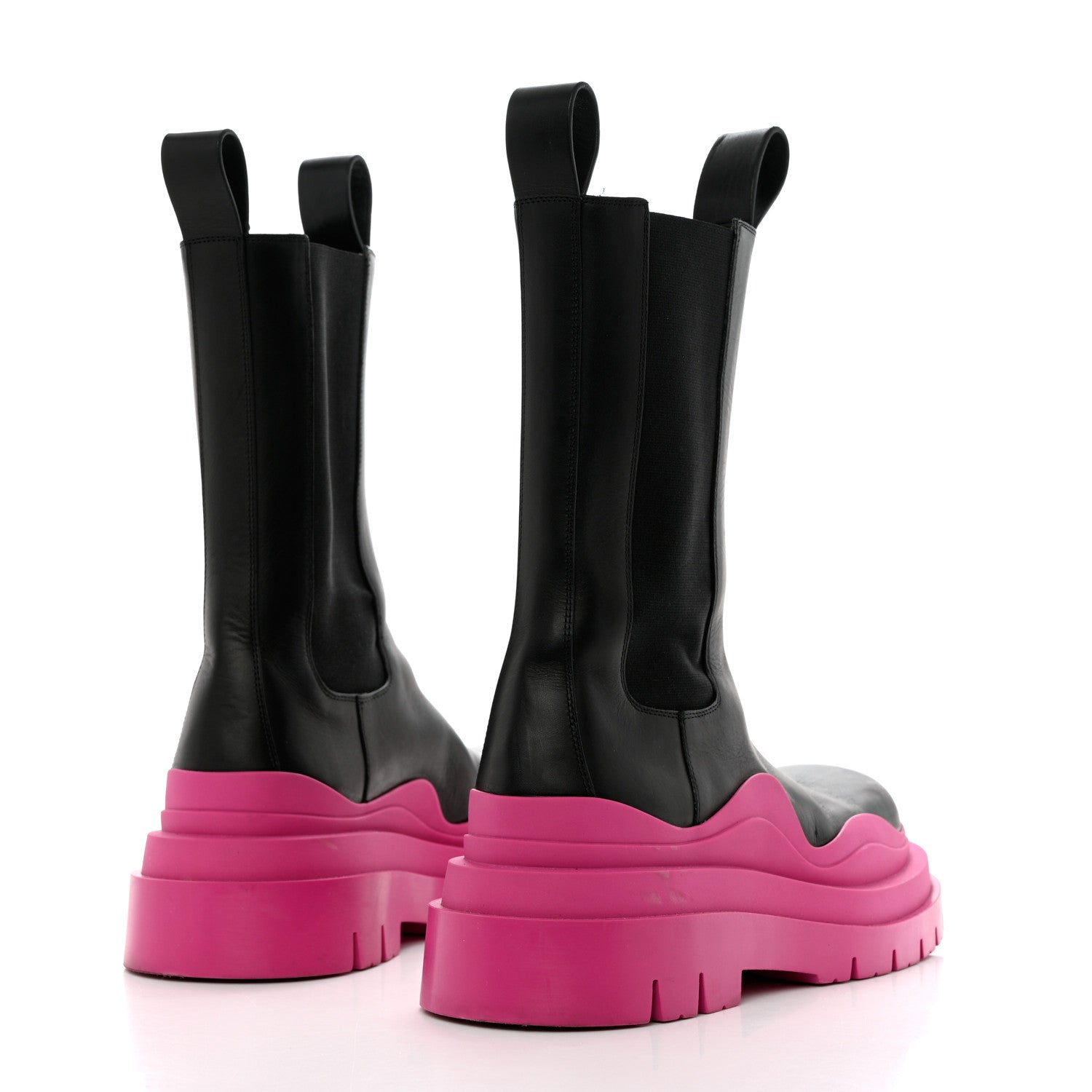 Bottega Veneta Calfskin The Tire Chelsea Boots 37 Black Hollyhock 4 of 8