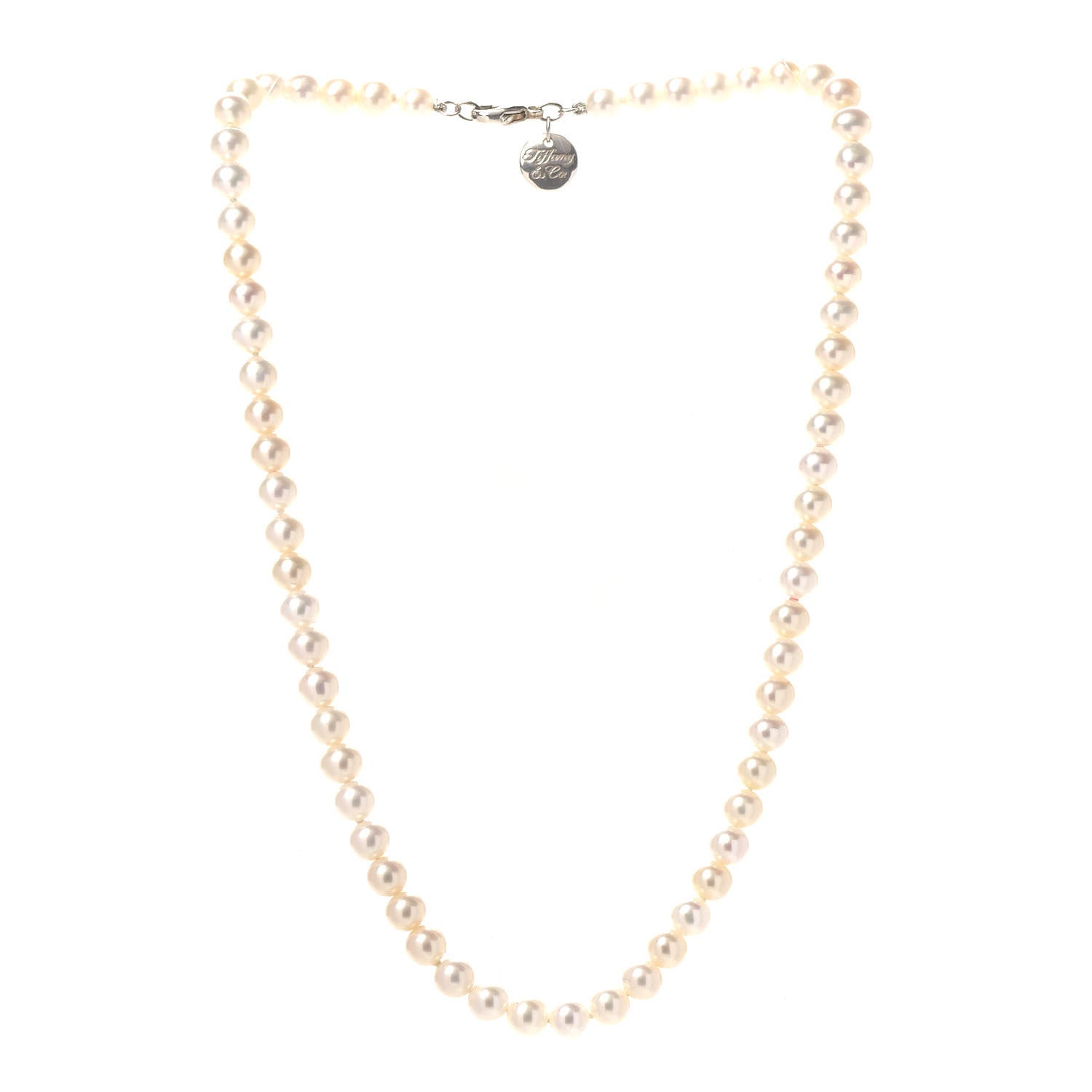 Tiffany Sterling Silver Freshwater Pearl 6-7mm Ziegfeld Necklace 3 of 6