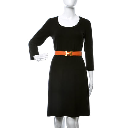 Hermes Box Taurillon Clemence 32mm H Belt 85 Orange Black 2 of 9