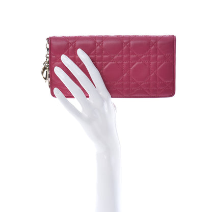 Christian Dior Lambskin Cannage Rendezvous Wallet Pink 2 of 6