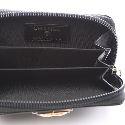 Chanel Caviar Quilted Boy Zip Around Coin Purse Wallet Black 4 of 9