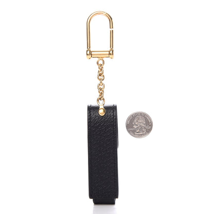 Gucci Textured Calfskin Enamel Single Porte Rouges Keychain Black 2 of 4