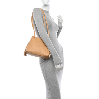 Chanel Lambskin CC Tassel Shoulder Bag Beige 2 of 13