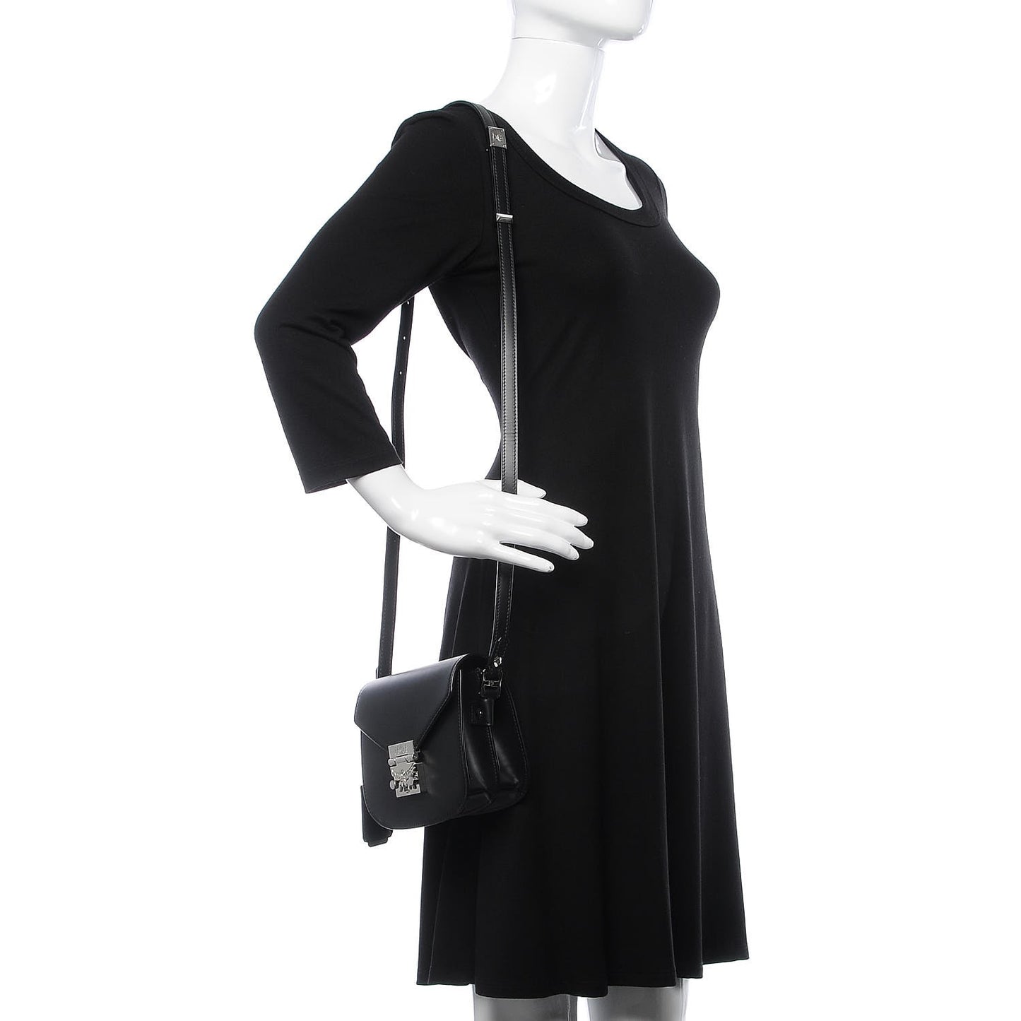 Calfskin Mini Patricia Crossbody Bag Black