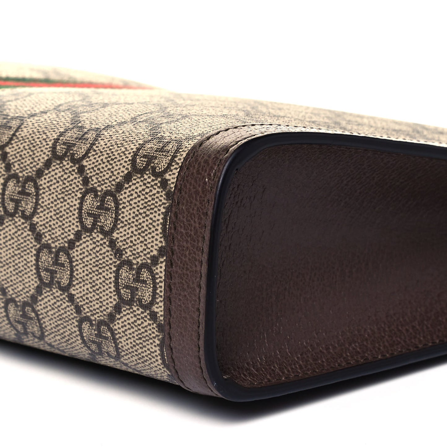 GG Supreme Monogram Web Ophidia Pouch Brown