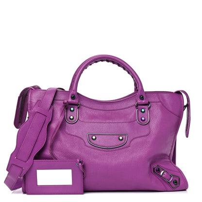Balenciaga Chevre Iridescent Metallic Edge Hardware City Purple 1 of 4