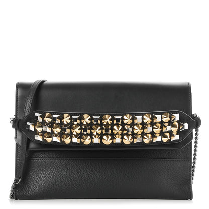 Christian Louboutin Calfskin Loubiblues Paris Clutch Bag Black Multi 1 of 10