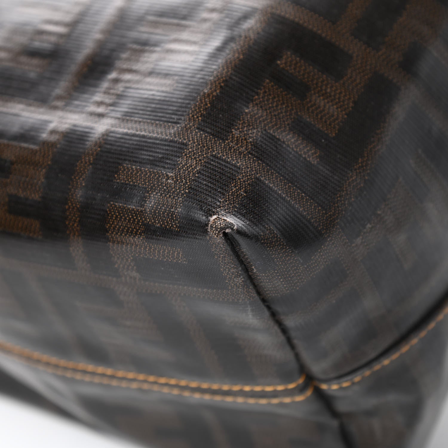 Fendi Zucca Spalmati Matrioska Small Roll Tote Tobacco Black 11 of 15