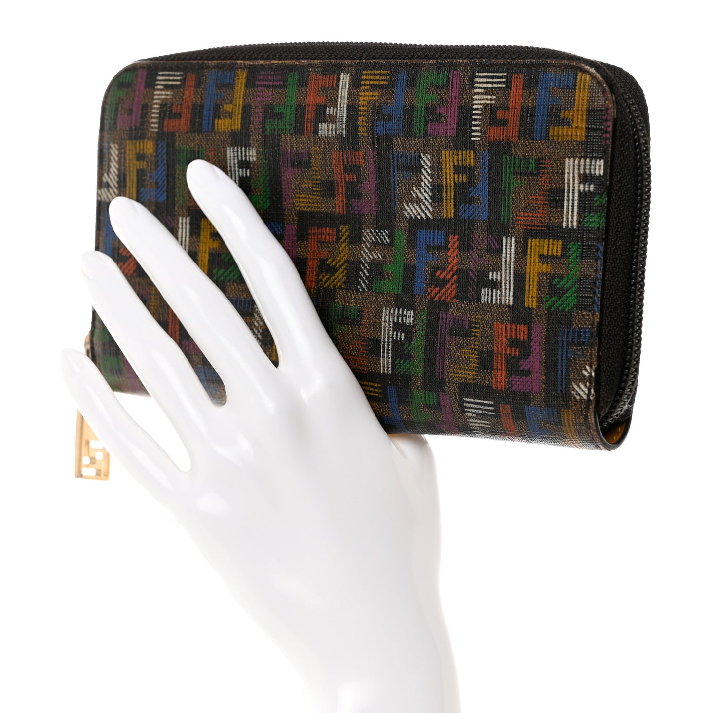 Zucchino Spalmati FF Multicolor Zip Around Wallet Black Multicolor