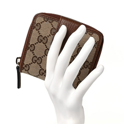 Gucci Monogram Dollar Calfskin Zip Around French Wallet Beige Ebony Tabacco 2 of 10