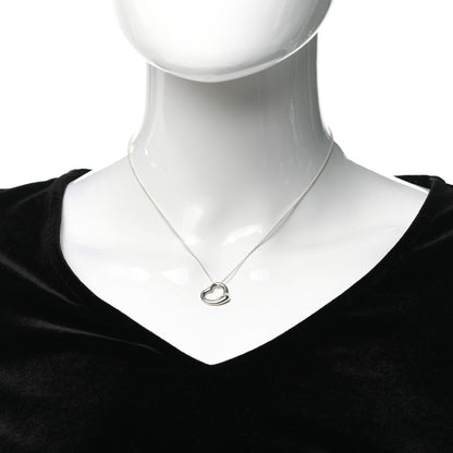 Tiffany Sterling Silver 11mm Elsa Peretti Open Heart Pendant Necklace 2 of 6