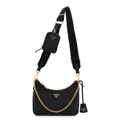 Prada Saffiano Lux Re-Edition 2005 Shoulder Bag Black 1 of 9