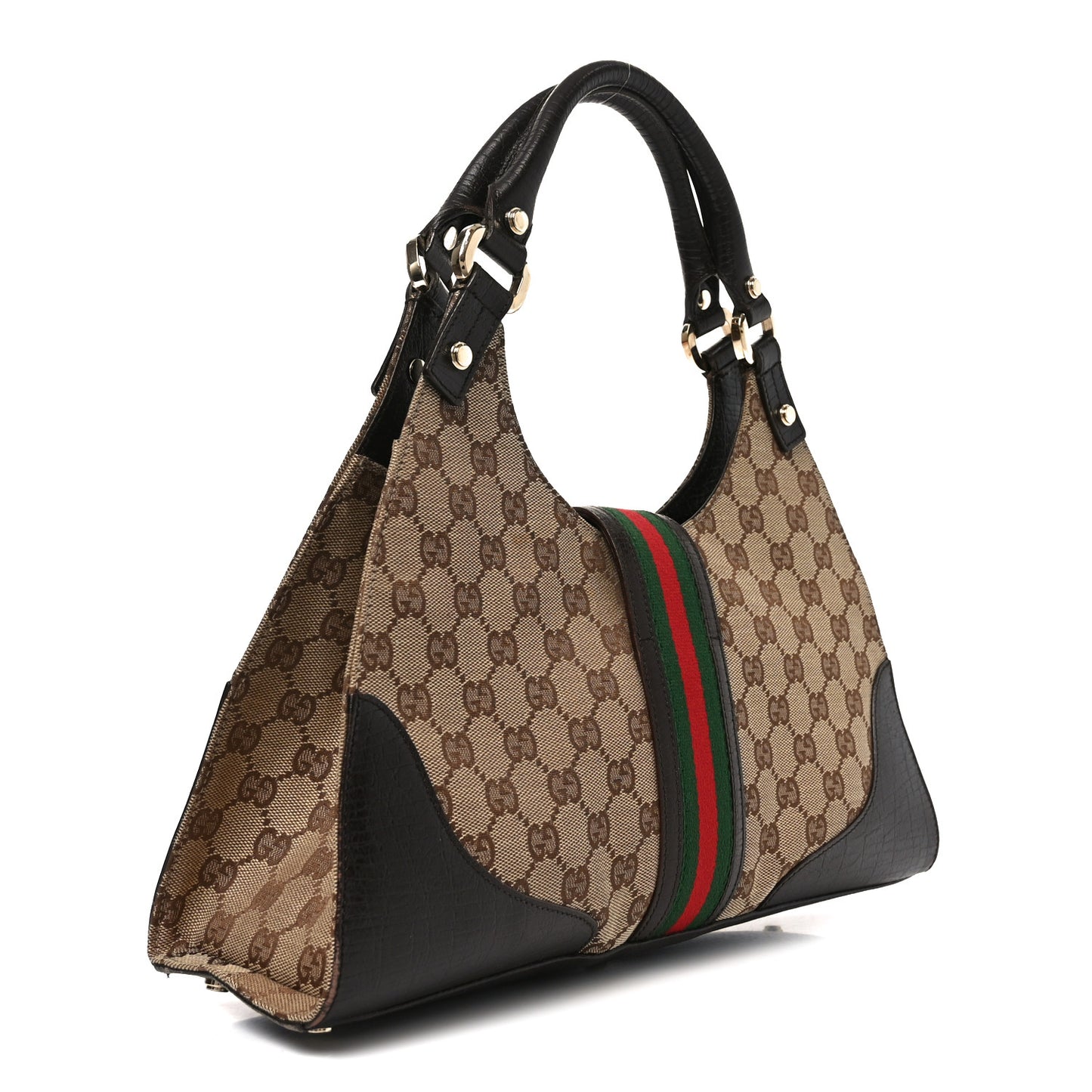 Monogram Web Junco Shoulder Bag Dark Brown