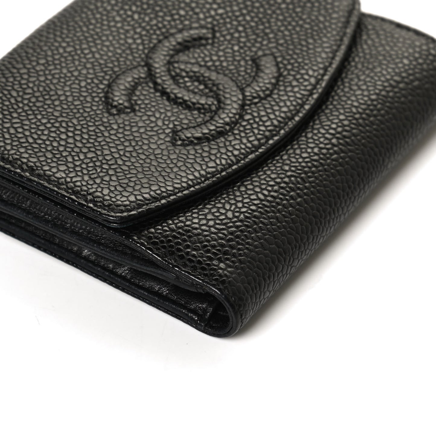 Caviar Timeless CC Compact French Wallet Black