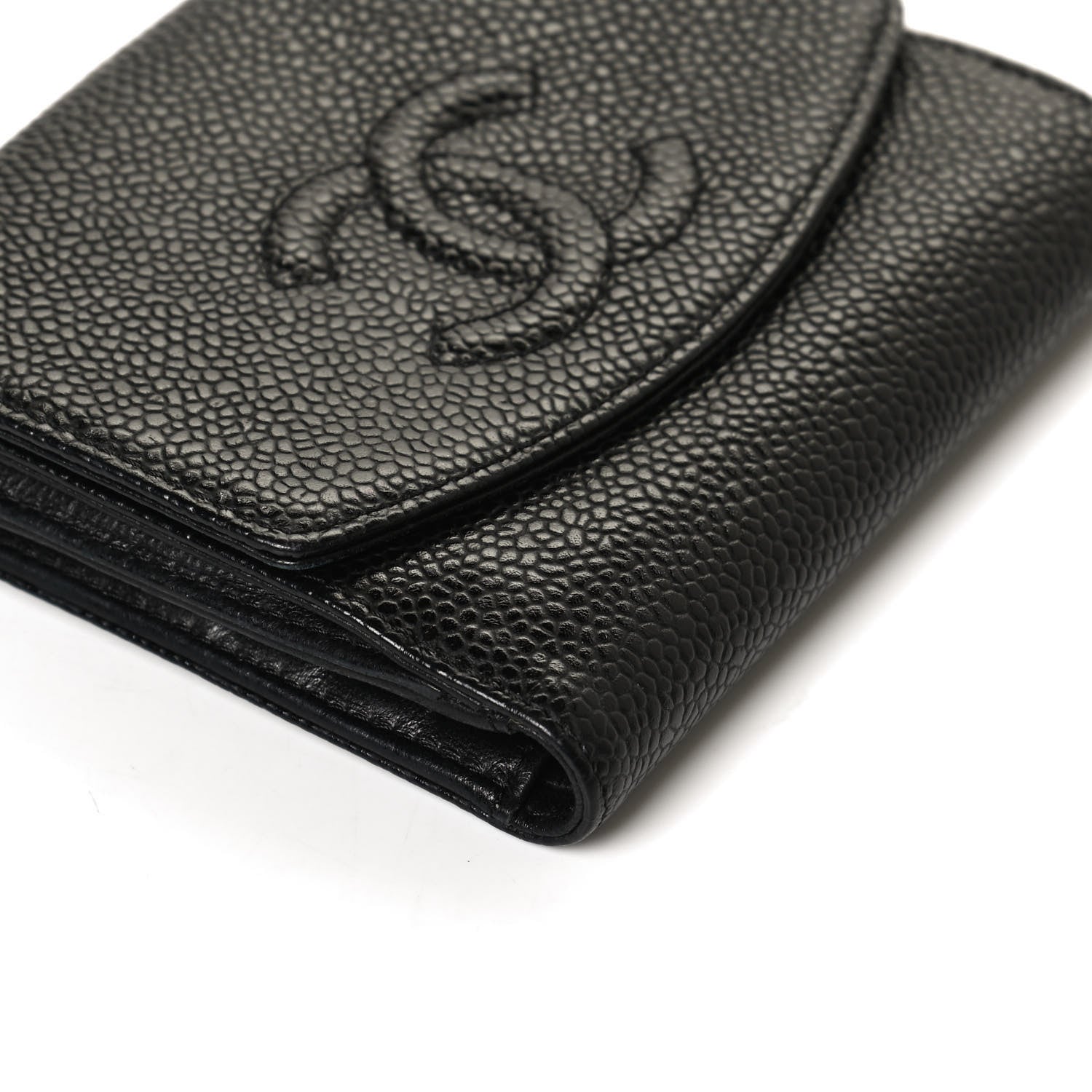 Chanel Caviar Timeless CC Compact French Wallet Black 9 of 13