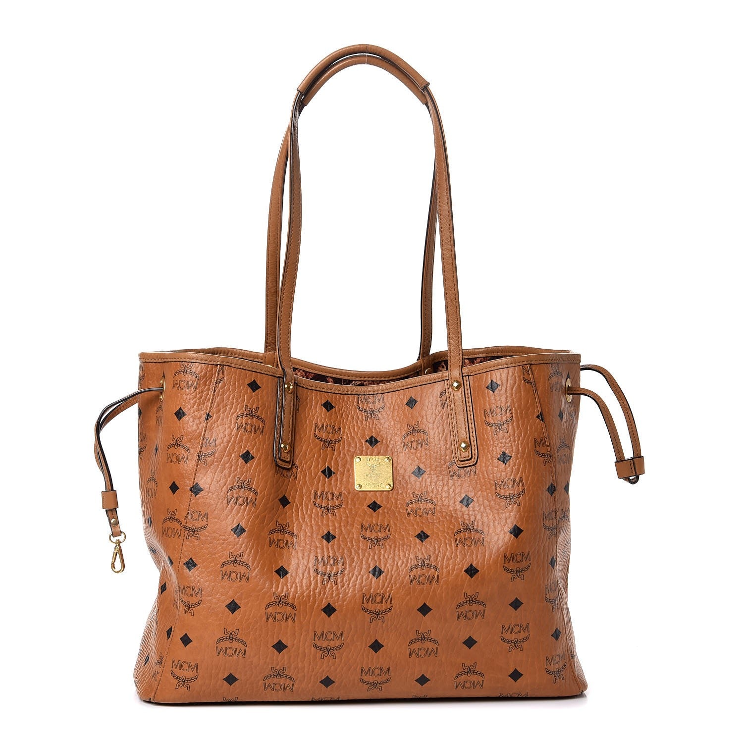 MCM Visetos Medium Reversible Shopping Tote Cognac 4 of 13