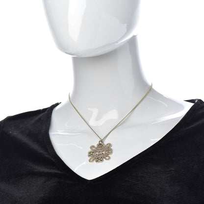 Chanel Crystal Strass Cross CC Necklace Gold 2 of 5