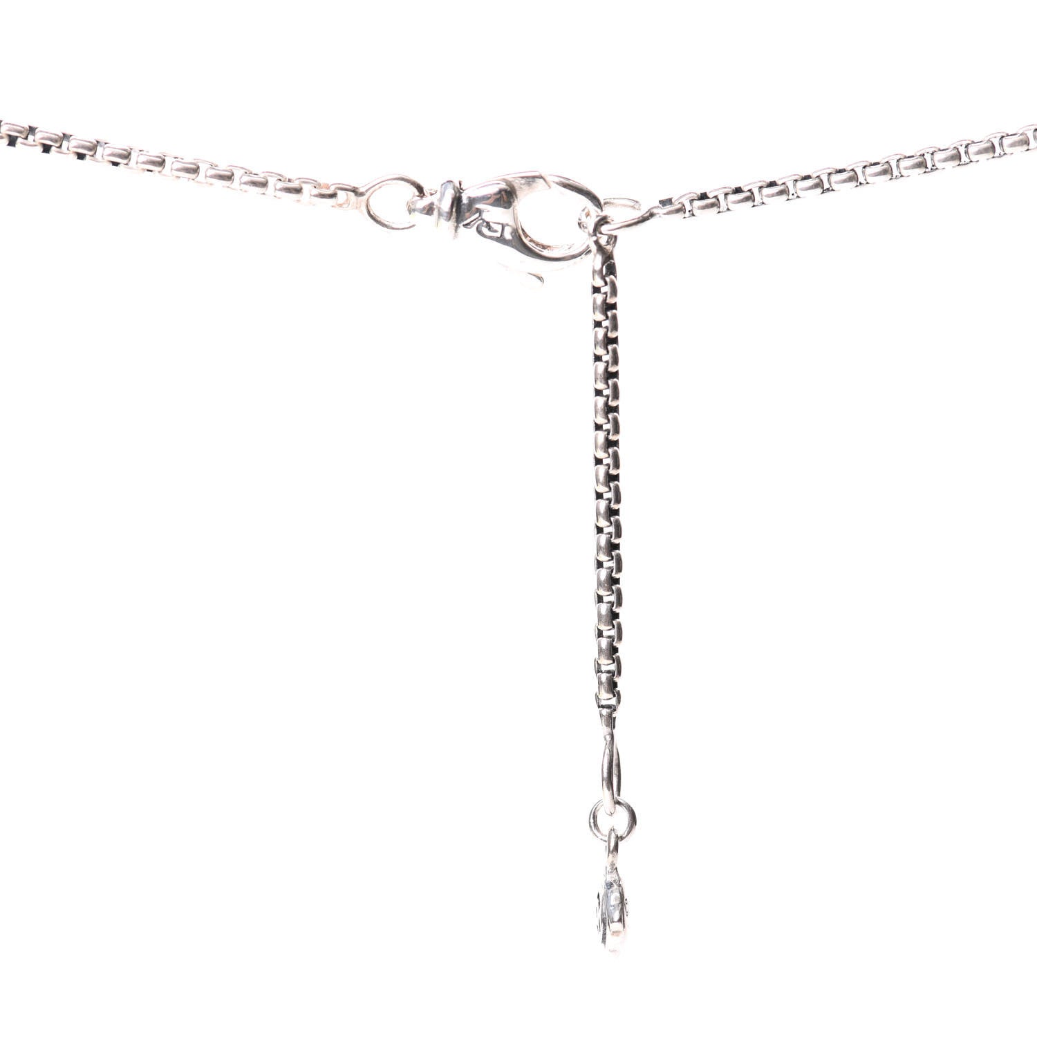 David Yurman Sterling Silver Diamond White Topaz 7mm Petite Albion Pendant Necklace 3 of 5