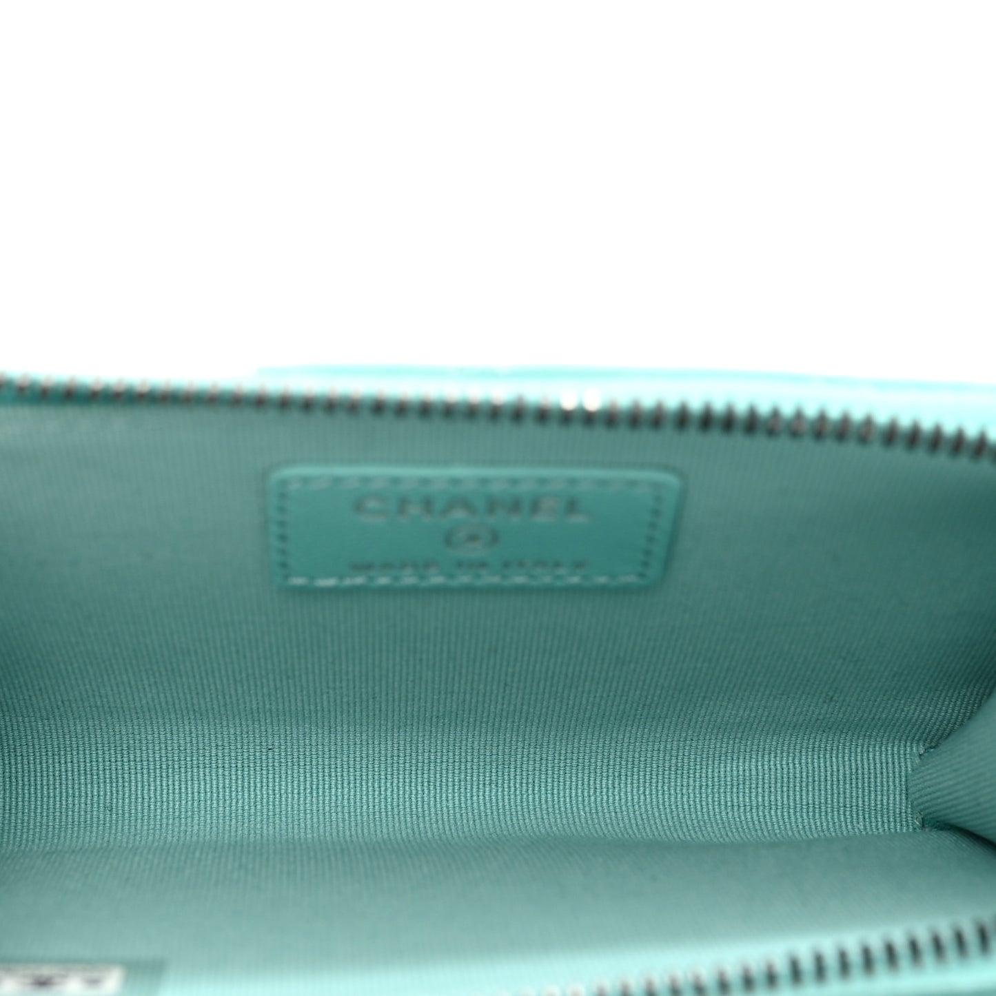 Lambskin Quilted CC Zip Around Card Holder Turquoise