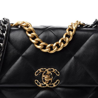 Chanel Lambskin Quilted Medium 19 Flap Black 10 of 10