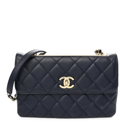 Chanel Lambskin Quilted Medium Trendy CC Flap Navy Blue 1 of 11