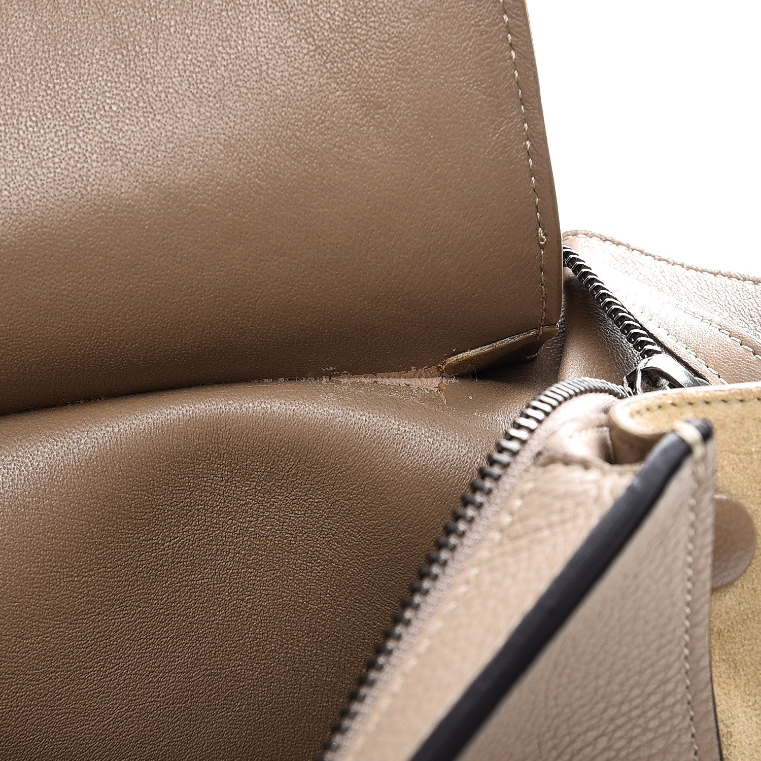 Celine Drummed Calfskin Suede Small Trapeze Dune 8 of 10