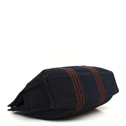 Hermes Canvas Herline Tote MM Navy 4 of 12