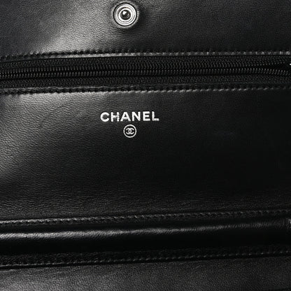 Chanel Lambskin Quilted Wallet On Chain WOC Black 5 of 13