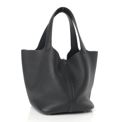 Hermes Taurillon Clemence Picotin Lock 22 MM Black 3 of 9