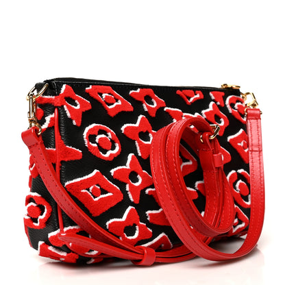 Louis Vuitton X UF Tufted Monogram Pochette Accessories Black Red 4 of 10