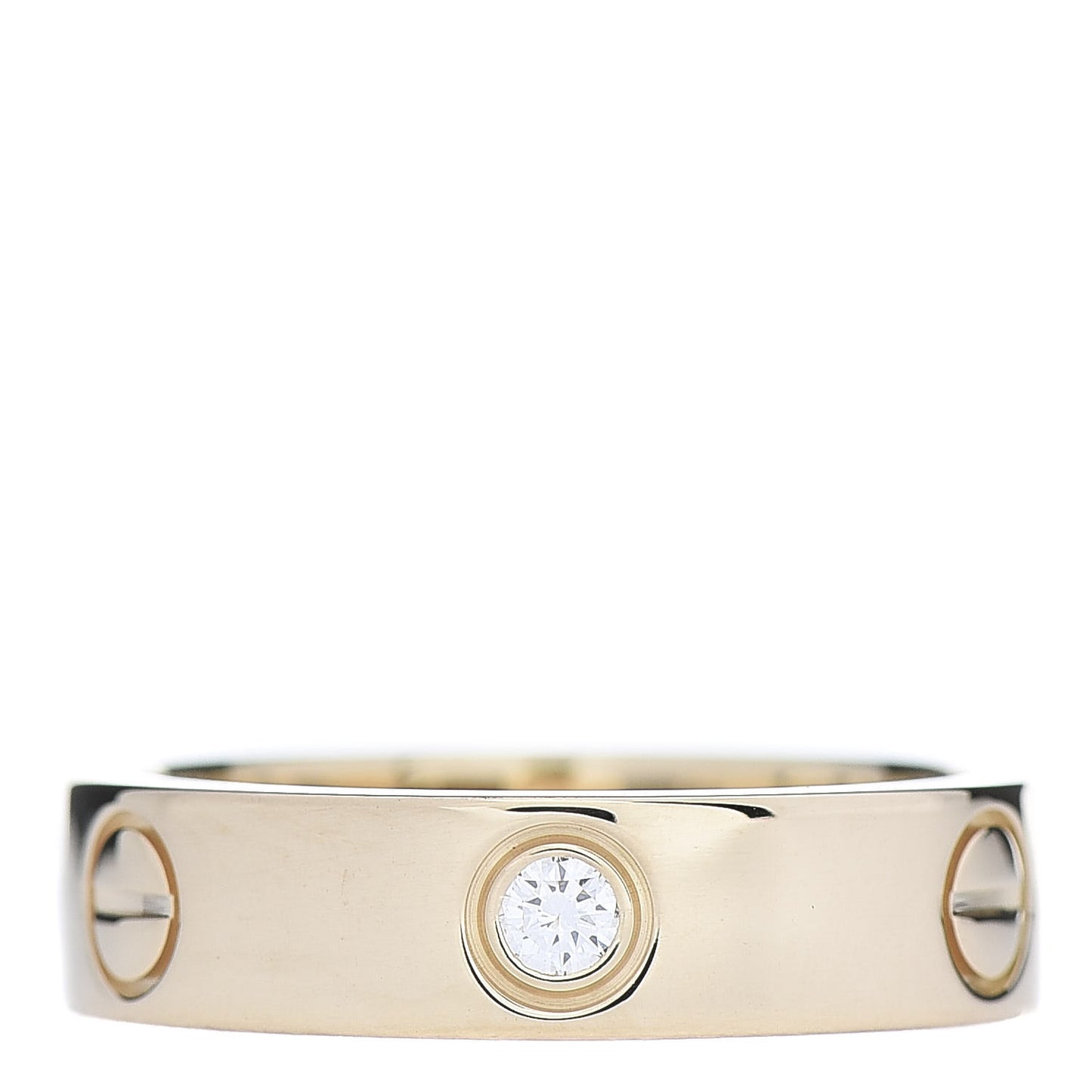18K Yellow Gold 3 Diamond 5.5mm LOVE Ring 58 8.5