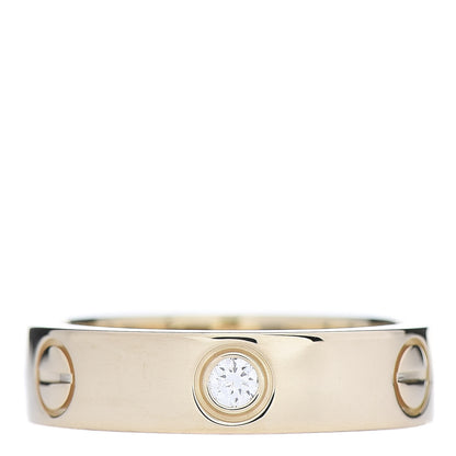 Cartier 18K Yellow Gold 3 Diamond 5.5mm LOVE Ring 58 8.5 1 of 5