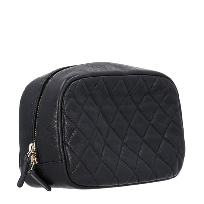 Chanel Caviar Quilted Medium Curvy Pouch Cosmetic Case Black 3 of 10
