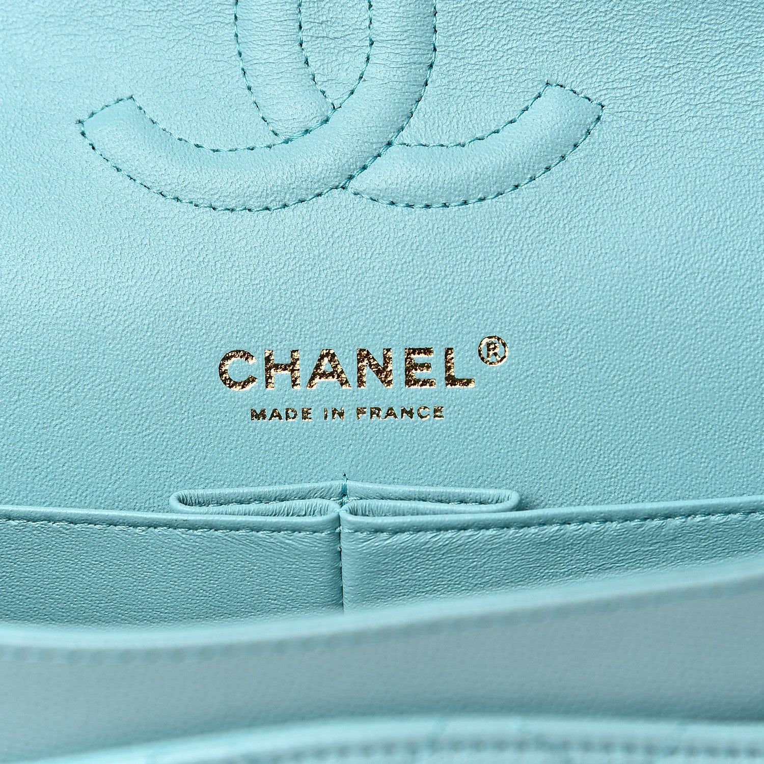 Chanel Caviar Quilted Medium Double Flap Light Blue 5 of 10