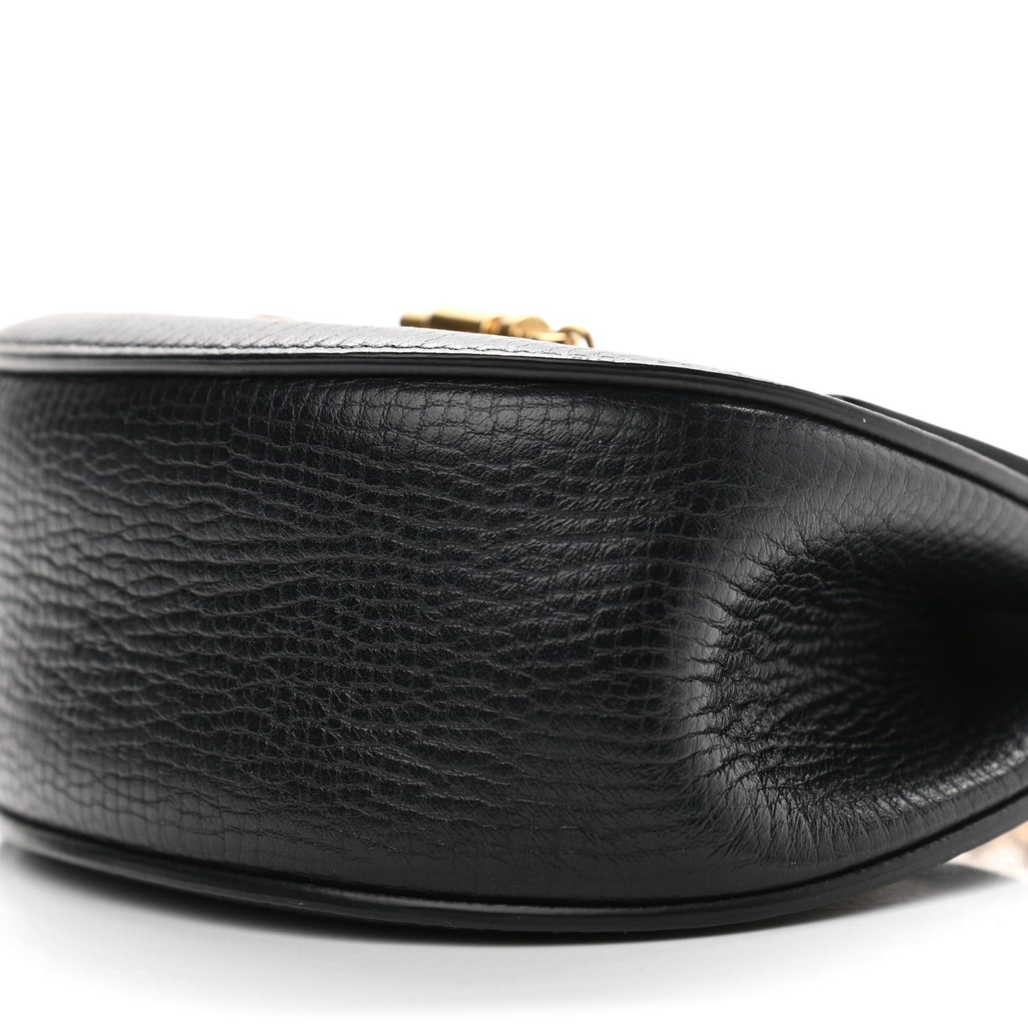 Textured Calfskin Lambskin Nano Drew Shoulder Bag Black