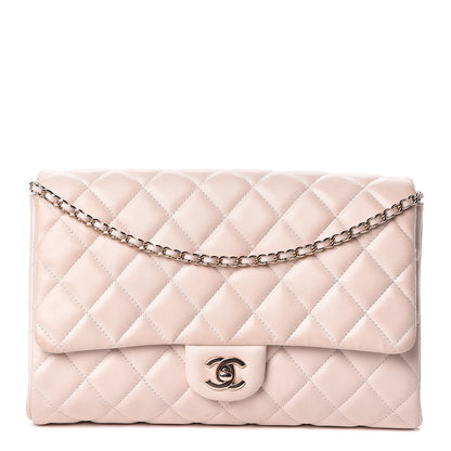 Chanel Lambskin Quilted Clutch With Chain Flap Beige Clair 1 of 11