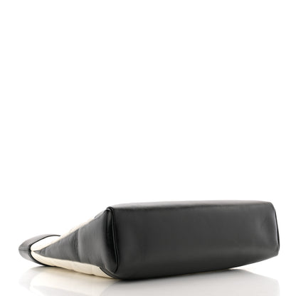 Chanel Shiny Crumpled Calfskin Quilted Small 31 Shopping Bag White Black 4 of 11