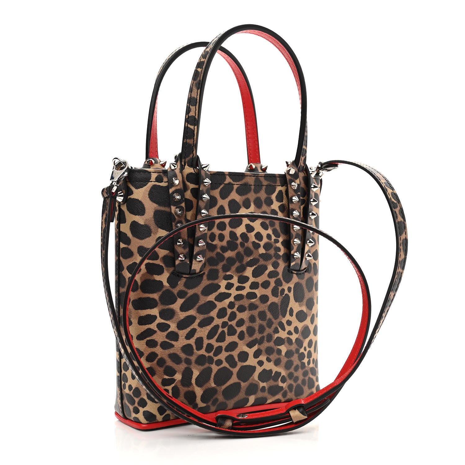 Christian Louboutin Calfskin Leopard Mini North South Cabata Tote Multicolor 2 of 9