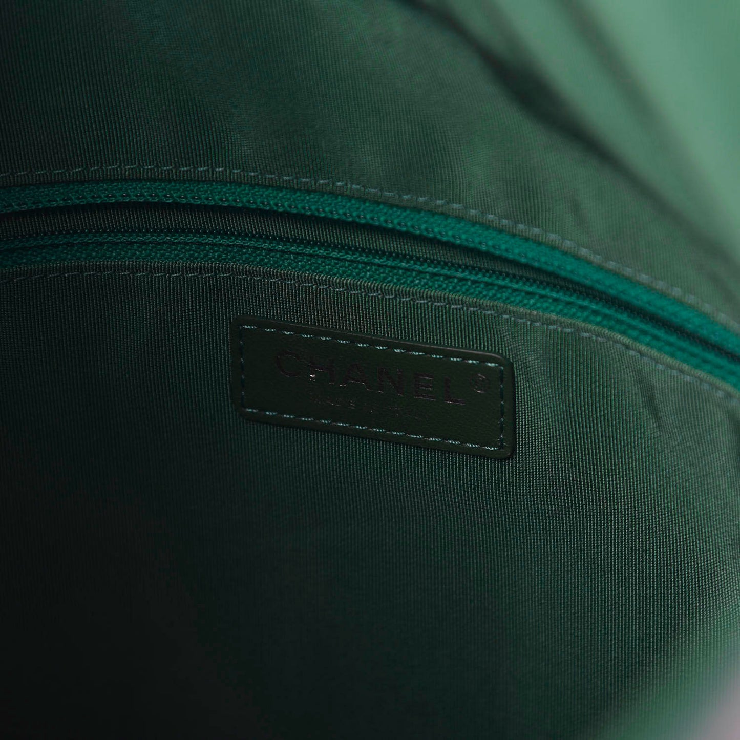 Lambskin Quilted Grip Clutch Green