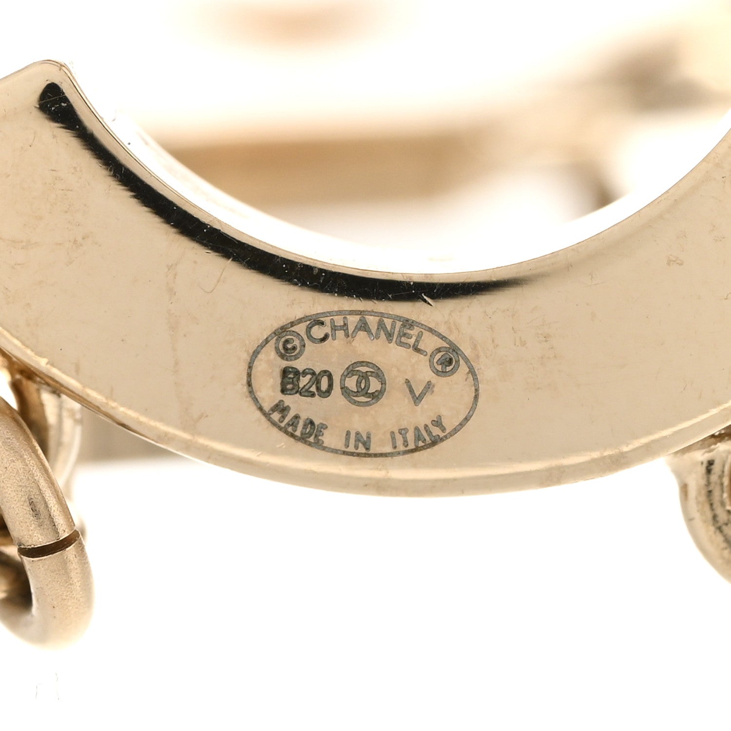 Chanel Metal Cha-Nel Logo Drop Earrings Gold 4 of 7