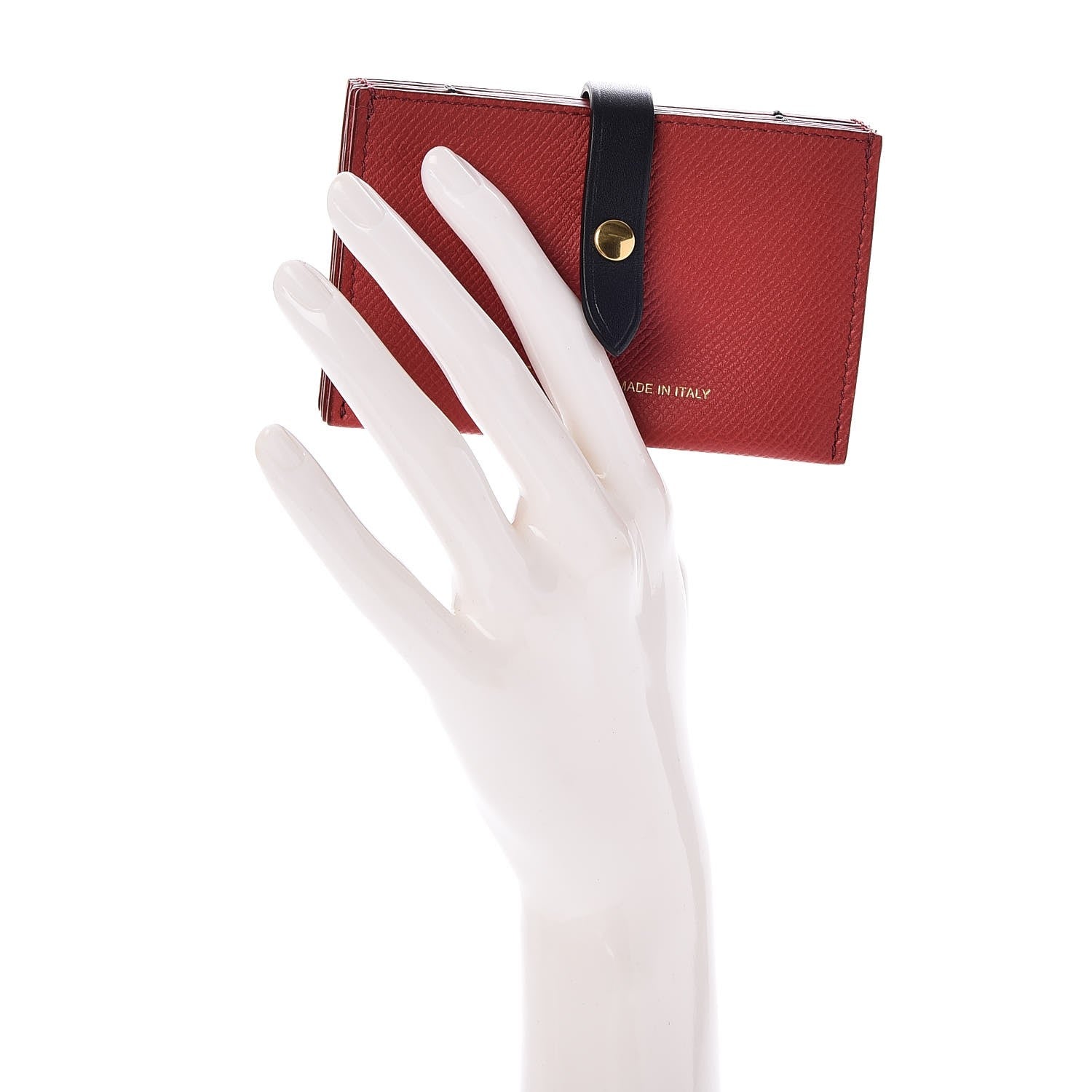 Celine Grained Calfskin Strap Accordion Cardholder Coquelicot 2 of 8
