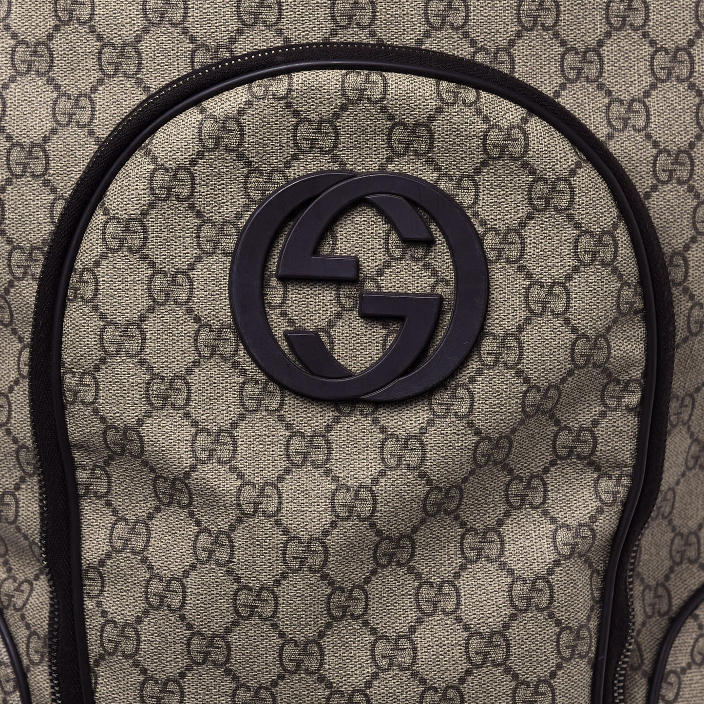 GG Plus Monogram Interlocking G Medium Backpack Dark Brown