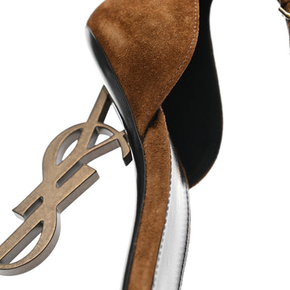 Saint Laurent Suede Calfskin Opyum 110 Sandals 36.5 Cachemere Gold 8 of 11