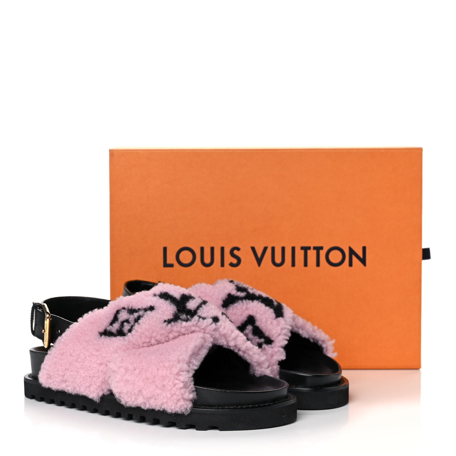 Louis Vuitton Shearling Paseo Sandals 38 Pink 8 of 8